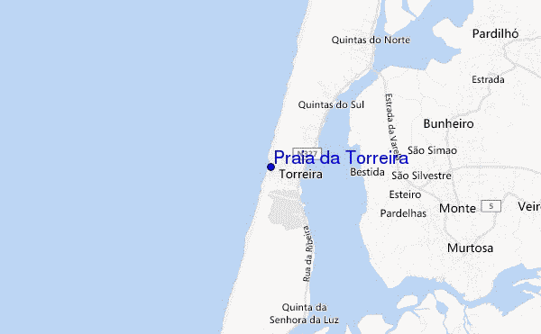 mapa de ubicación de Praia da Torreira