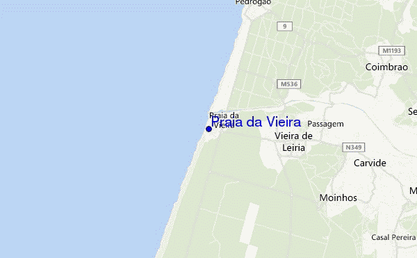 mapa de ubicación de Praia da Vieira