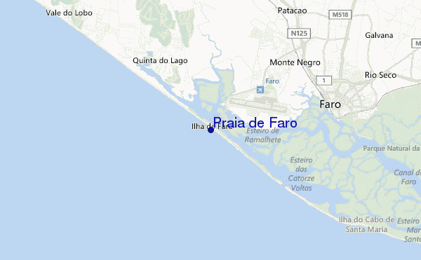 mapa de ubicación de Praia de Faro