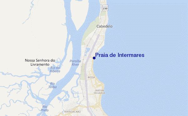 mapa de ubicación de Praia de Intermares