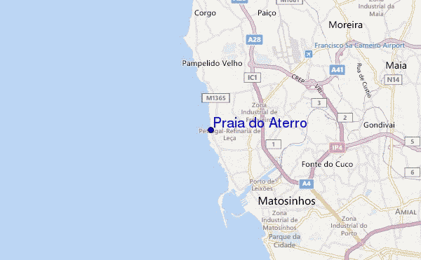 mapa de ubicación de Praia do Aterro