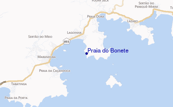 mapa de ubicación de Praia do Bonete