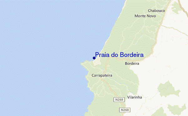mapa de ubicación de Praia do Bordeira