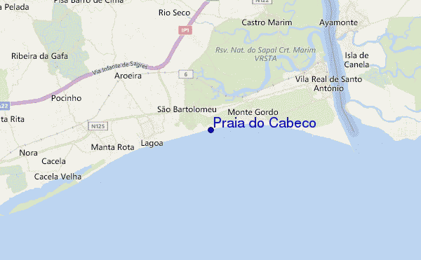 mapa de ubicación de Praia do Cabeco