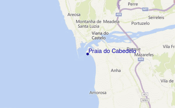 mapa de ubicación de Praia do Cabedelo