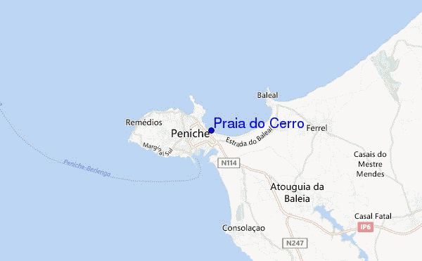 mapa de ubicación de Praia do Cerro