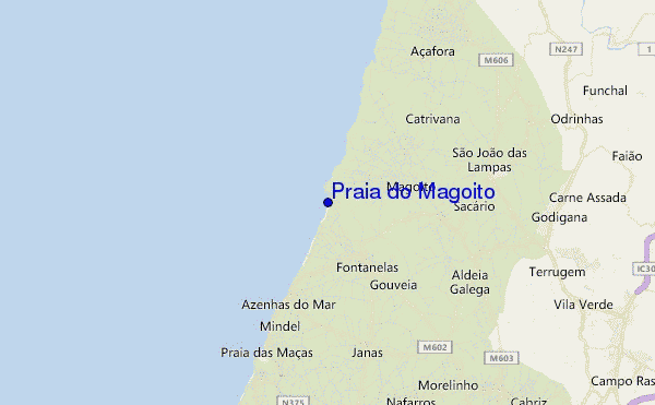 mapa de ubicación de Praia do Magoito