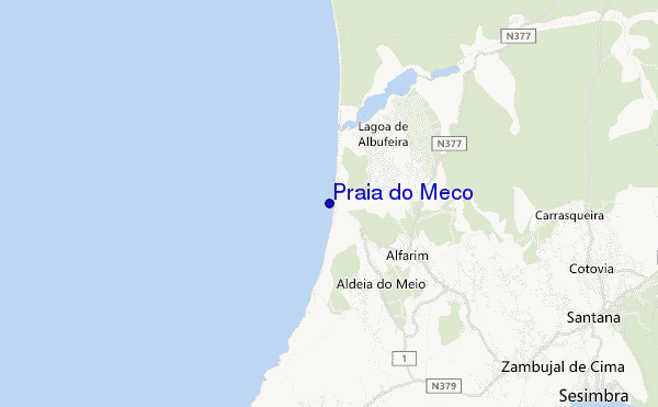 mapa de ubicación de Praia do Meco
