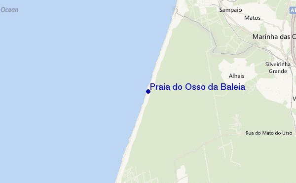 mapa de ubicación de Praia do Osso da Baleia