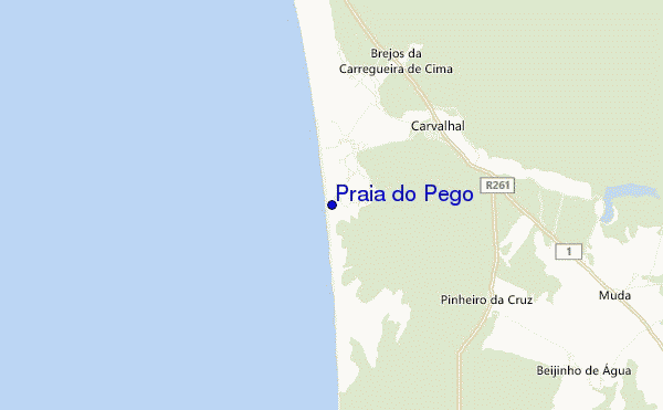 mapa de ubicación de Praia do Pego