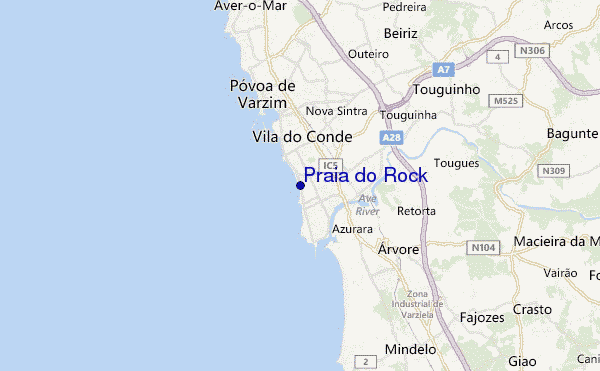 mapa de ubicación de Praia do Rock