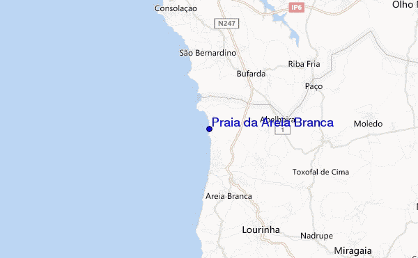 mapa de ubicación de Praia da Areia Branca