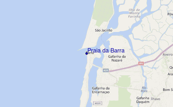 mapa de ubicación de Praia da Barra