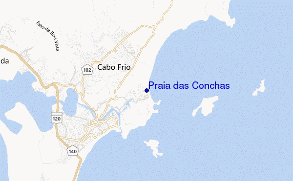 mapa de ubicación de Praia das Conchas