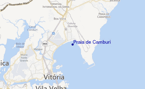 mapa de ubicación de Praia de Camburi