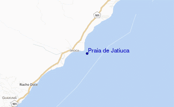 mapa de ubicación de Praia de Jatiuca