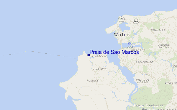 mapa de ubicación de Praia de Sao Marcos