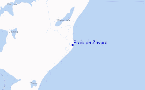 mapa de ubicación de Praia de Zavora