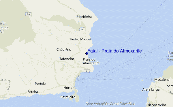 mapa de ubicación de Faial - Praia do Almoxarife