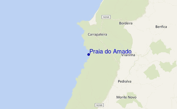 mapa de ubicación de Praia do Amado