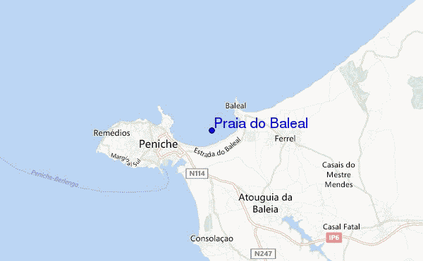 mapa de ubicación de Praia do Baleal