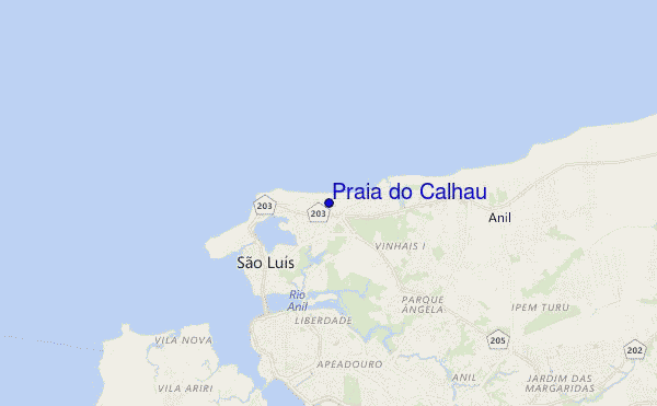 mapa de ubicación de Praia do Calhau