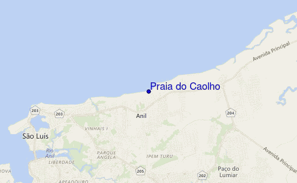 mapa de ubicación de Praia do Caolho