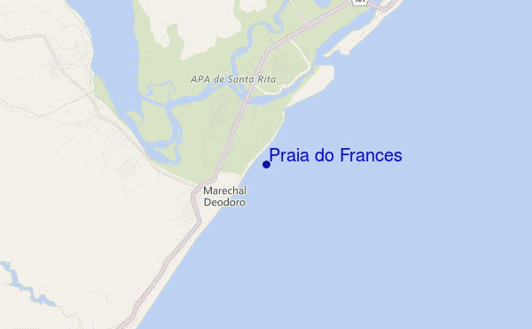 mapa de ubicación de Praia do Frances