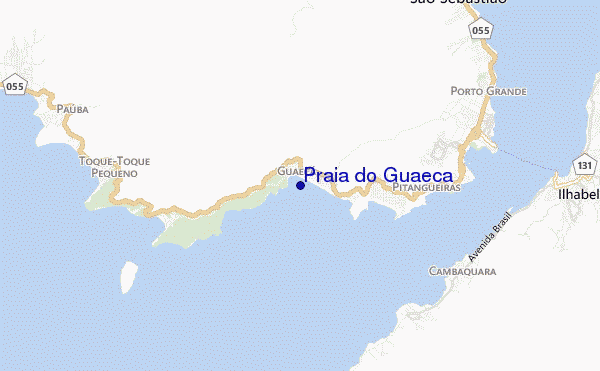 mapa de ubicación de Praia do Guaeca