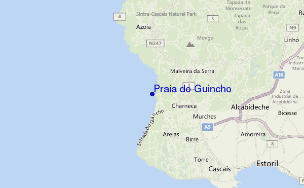 mapa de ubicación de Praia do Guincho