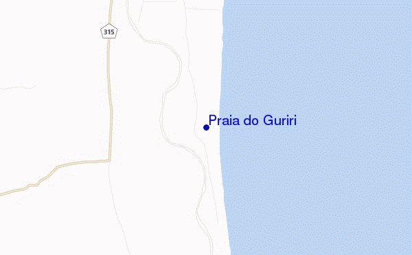 mapa de ubicación de Praia do Guriri