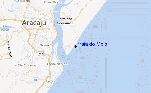 mapa de ubicación de Praia do Meio
