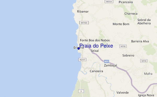 mapa de ubicación de Praia do Peixe
