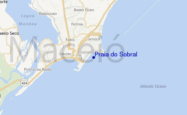 mapa de ubicación de Praia do Sobral