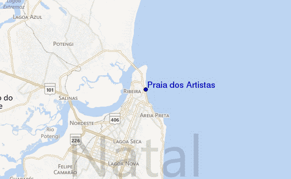 mapa de ubicación de Praia dos Artistas