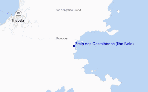 mapa de ubicación de Praia dos Castelhanos (Ilha Bela)