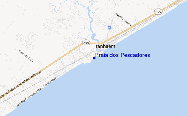 mapa de ubicación de Praia dos Pescadores