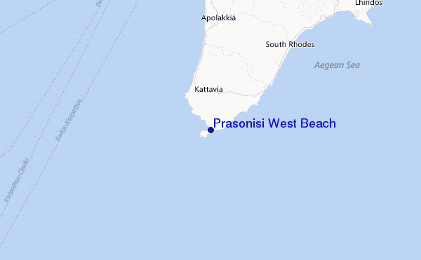 Prasonisi West Beach Location Map