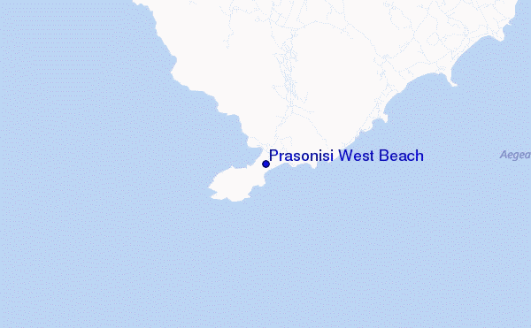 mapa de ubicación de Prasonisi West Beach