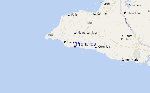 mapa de ubicación de Prefailles