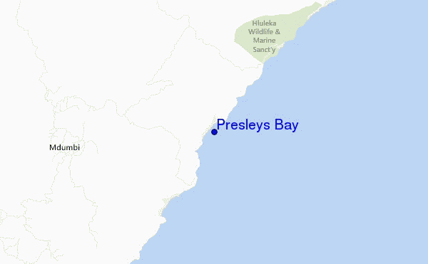 mapa de ubicación de Presleys Bay