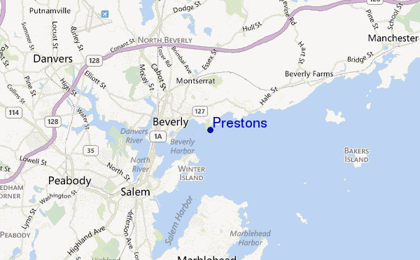 mapa de ubicación de Prestons