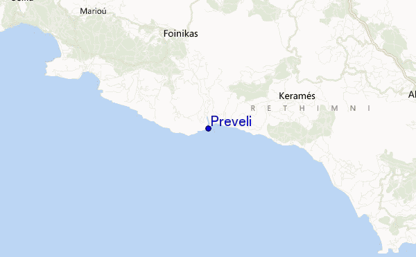 mapa de ubicación de Preveli