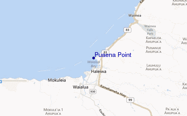 mapa de ubicación de Puaena Point