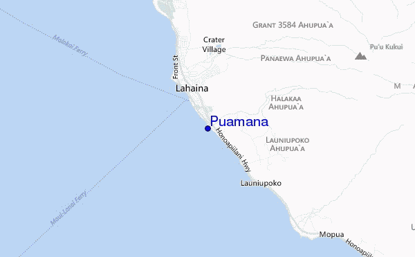 mapa de ubicación de Puamana