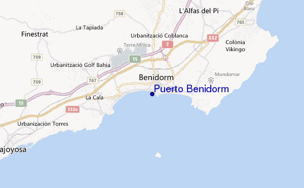 mapa de ubicación de Puerto Benidorm