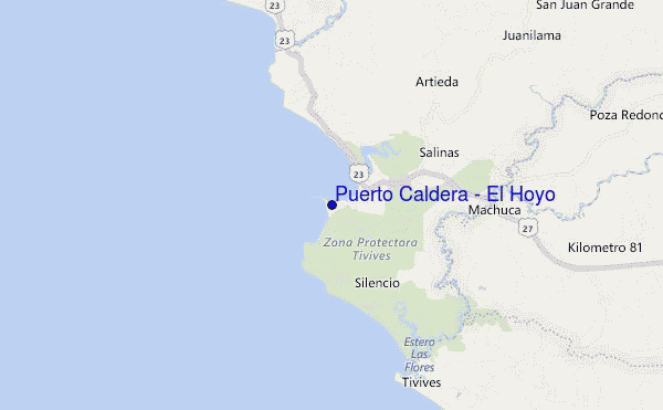 mapa de ubicación de Puerto Caldera - El Hoyo