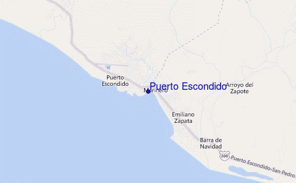 mapa de ubicación de Puerto Escondido