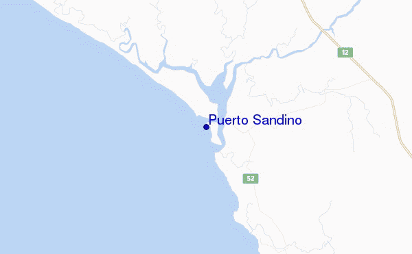 mapa de ubicación de Puerto Sandino