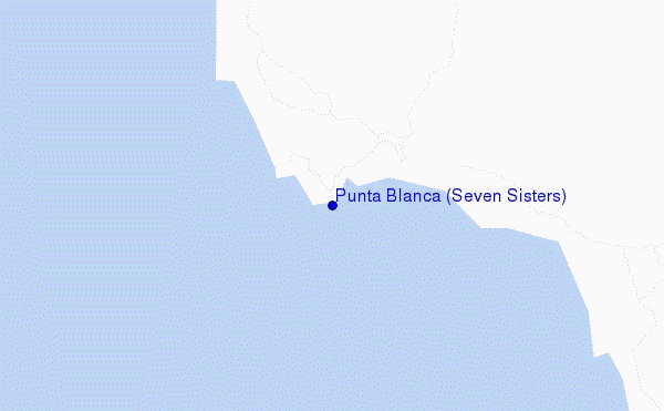 mapa de ubicación de Punta Blanca (Seven Sisters)